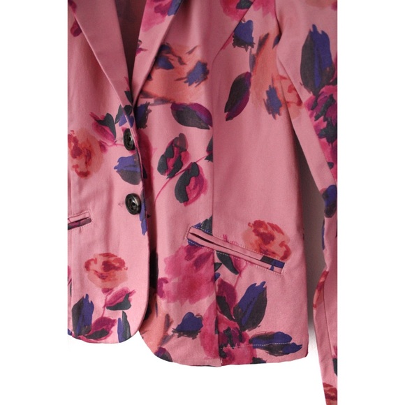 CAbi Pink Rose Garden Floral Buttoned Jacket Blazer Preowned XS - Picture 7 of 15
